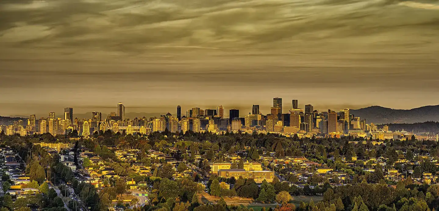 Vancouver Skyline Under the Morning Sunshine