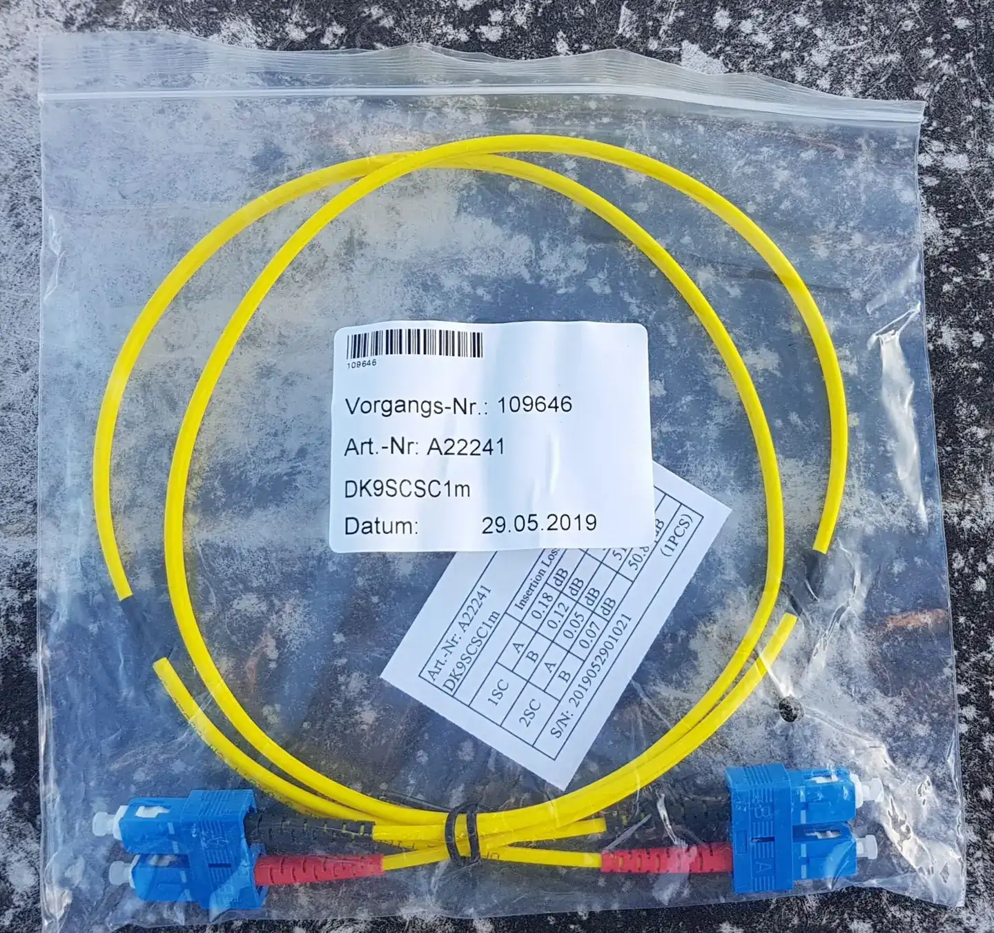 Fiber optic cable splice at the Feldkircher Hut (Naturfreunde) in Vorarlberg, Austria for drinking water supply