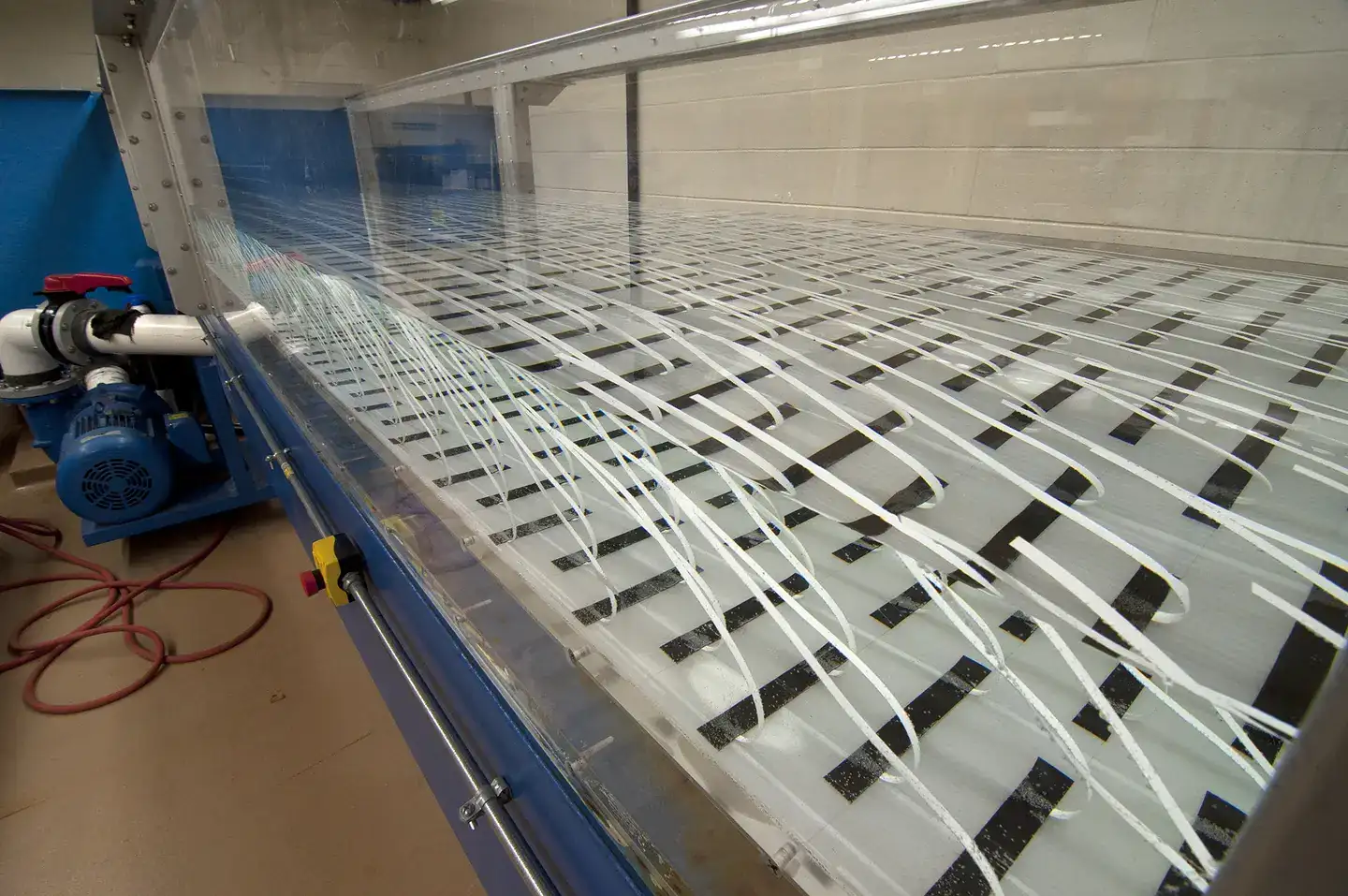 In his lab, Jeremy Venditti is using a flume channel to investigate flow resistance in rivers and learn more about
