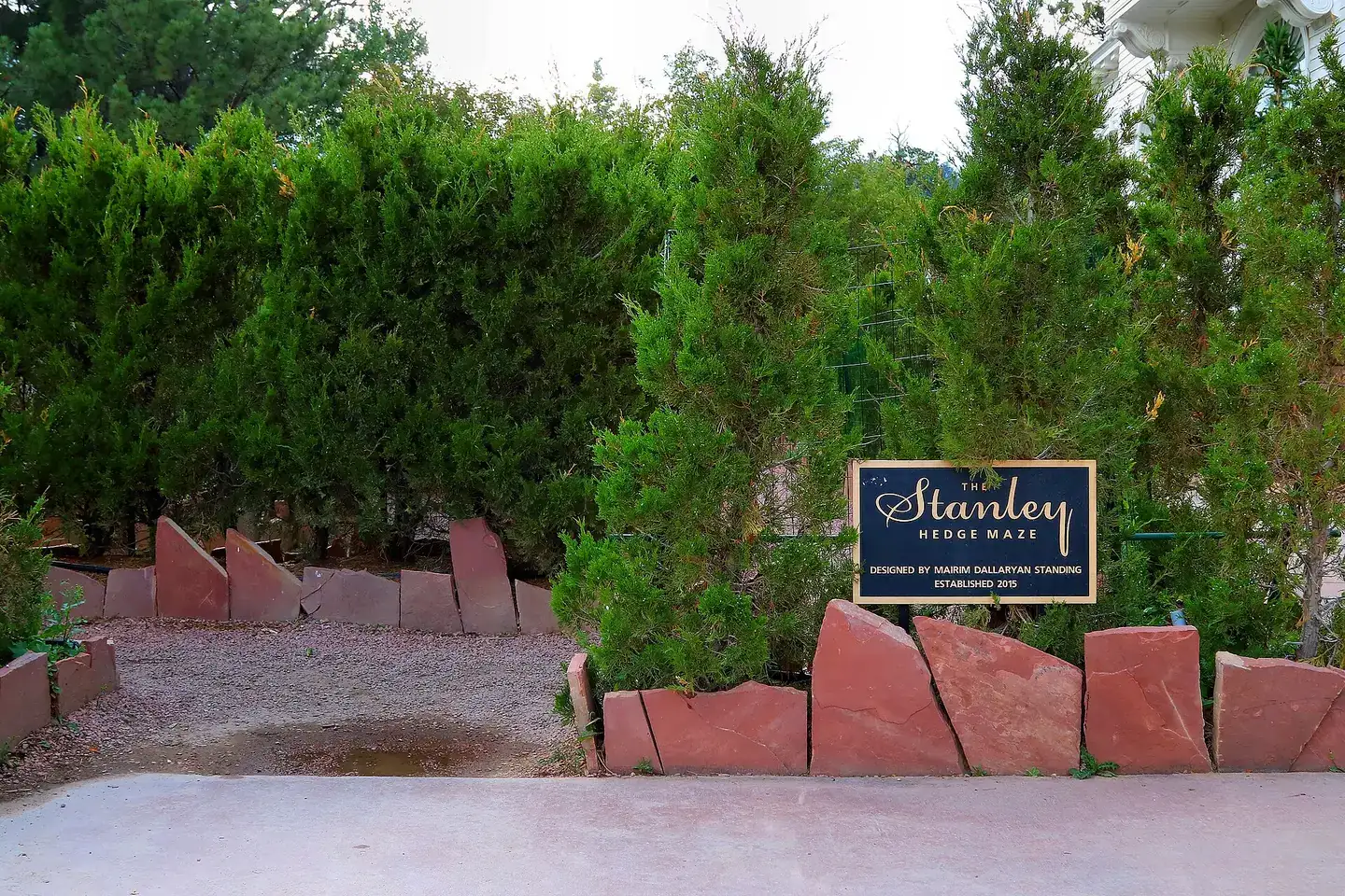 An entrance to the hedge maze at The Stanley Hotel in Estes Park, Colorado, United States