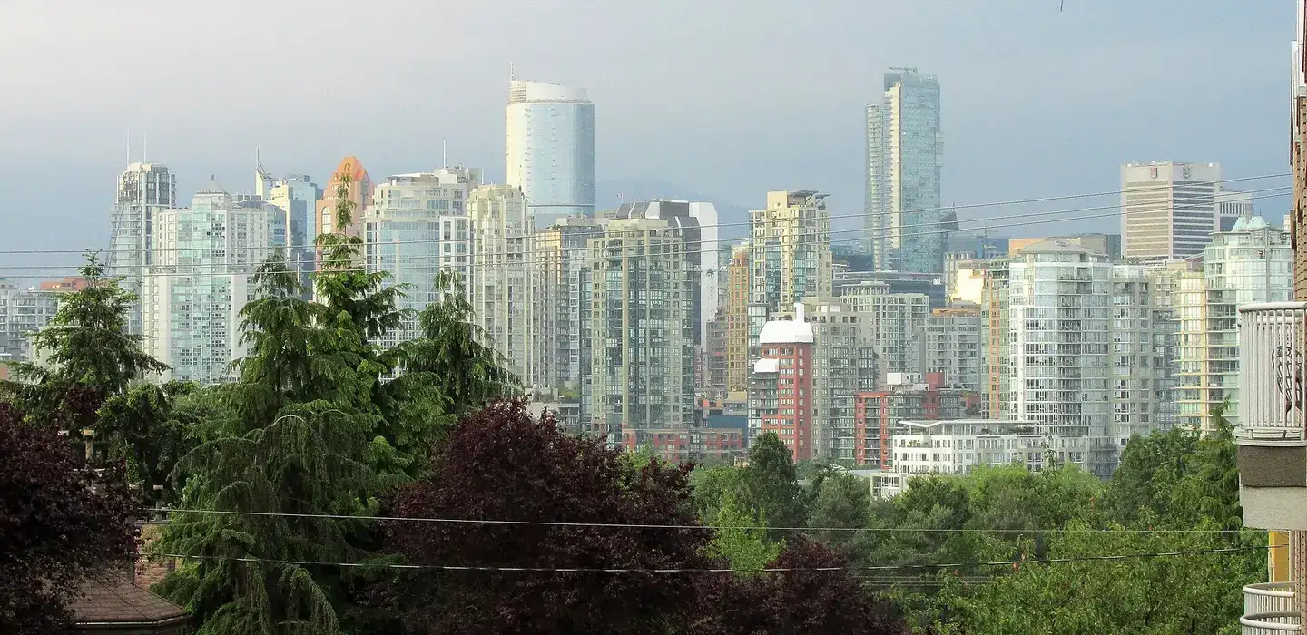 A view of the Vancouver skyline from our hotel on West Broadway