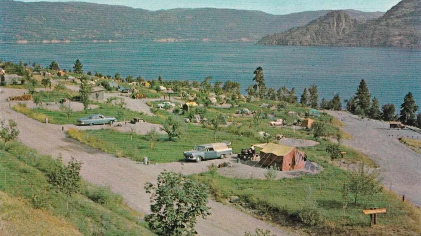 Okanagan Lake shoreline and hills in the BC Interior