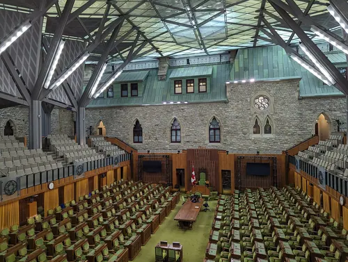 The House of Commons chamber in the West Block, Ottawa.
