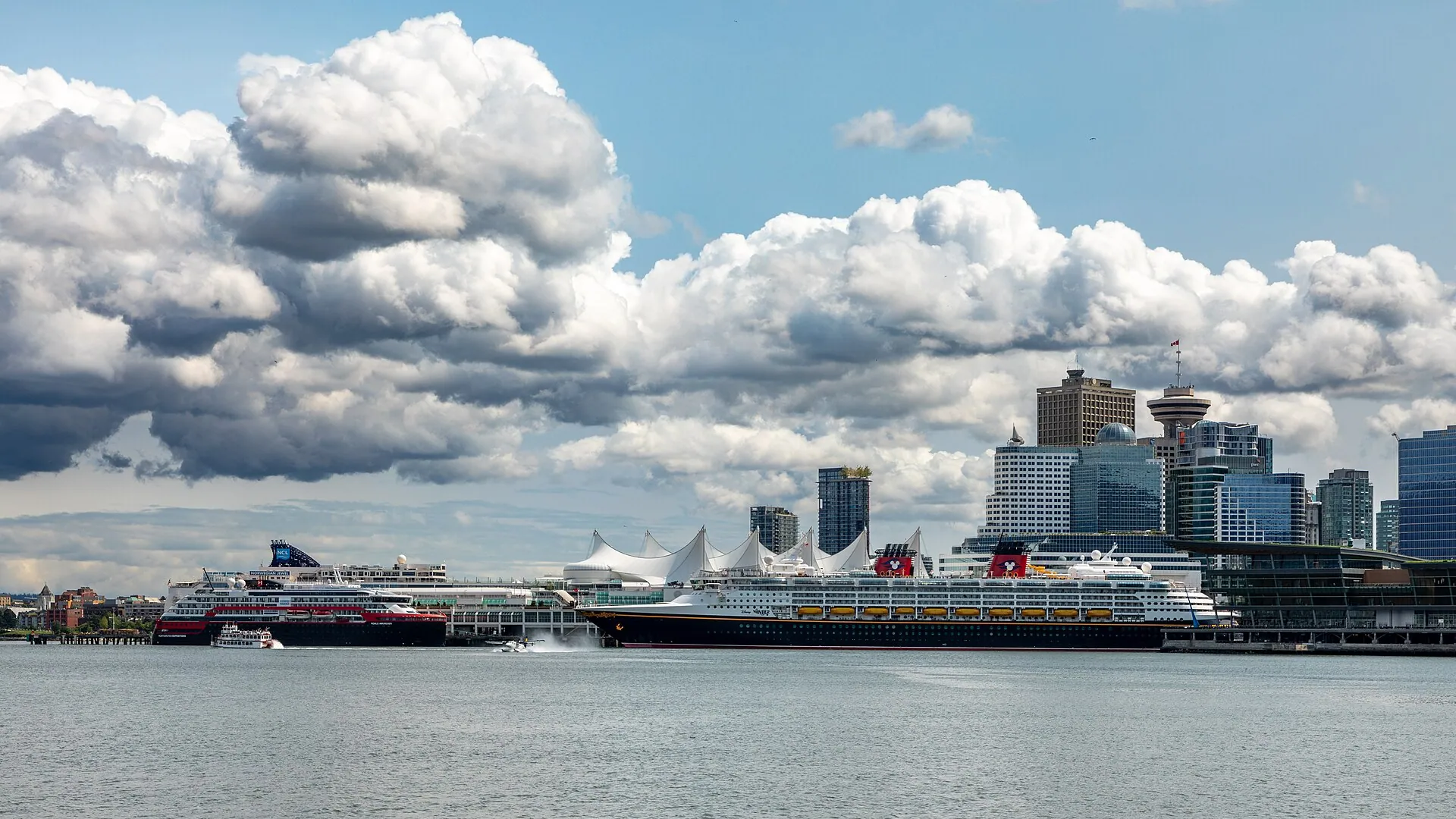 Cruise ships at Canada Place in Vancouver.