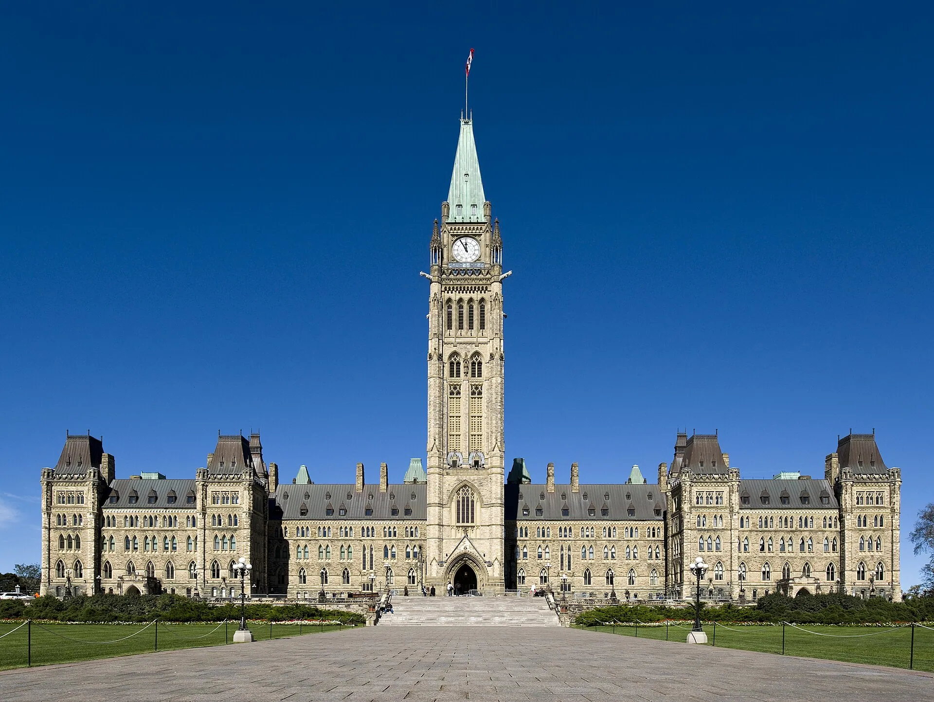 Centre Block and the Peace Tower on Parliament Hill, Ottawa.