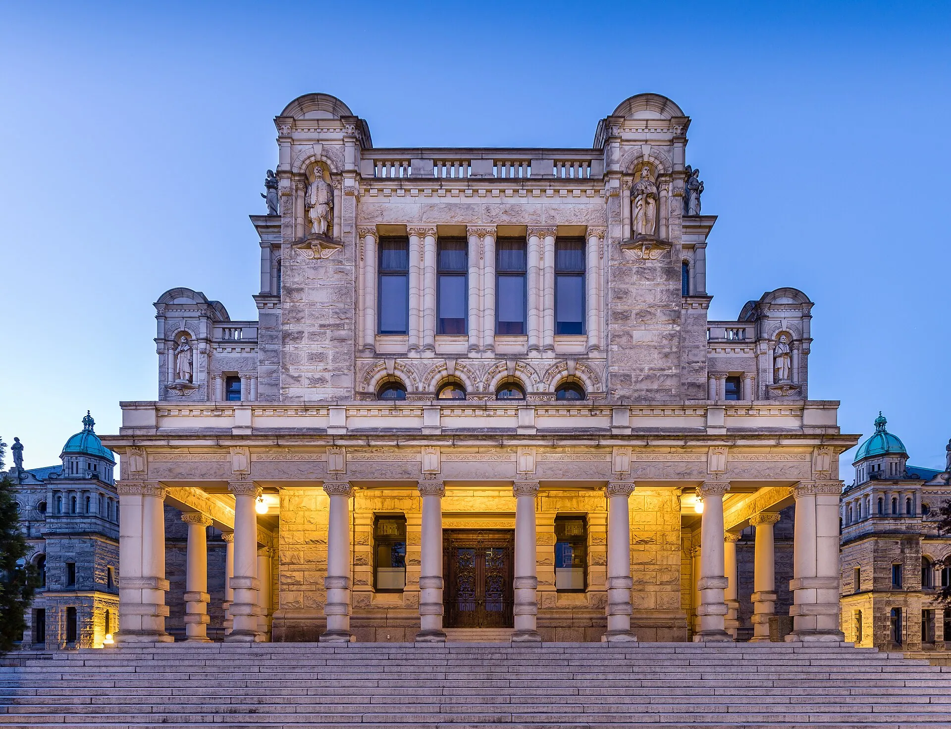 The British Columbia Parliament Buildings in Victoria. Voting in the provincial election ends Oct. 24.